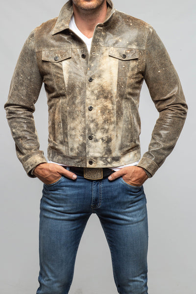 Axel's Florence Collection Roebuck Leather Jean Jacket Samples - Mens - Outerwear - Leather