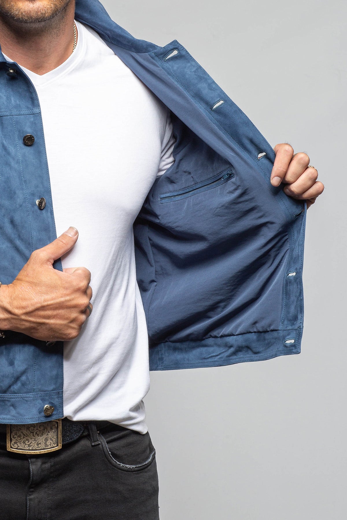 Axel's Florence Collection Roebuck Suede Jean Jacket Samples - Mens - Outerwear - Leather