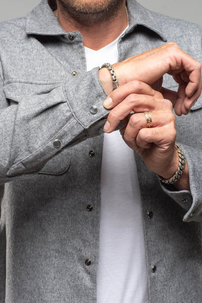 Axel's Florence Collection Ryan Wool-Cashmere Snap Shirt Samples - Mens - Outerwear - Cloth