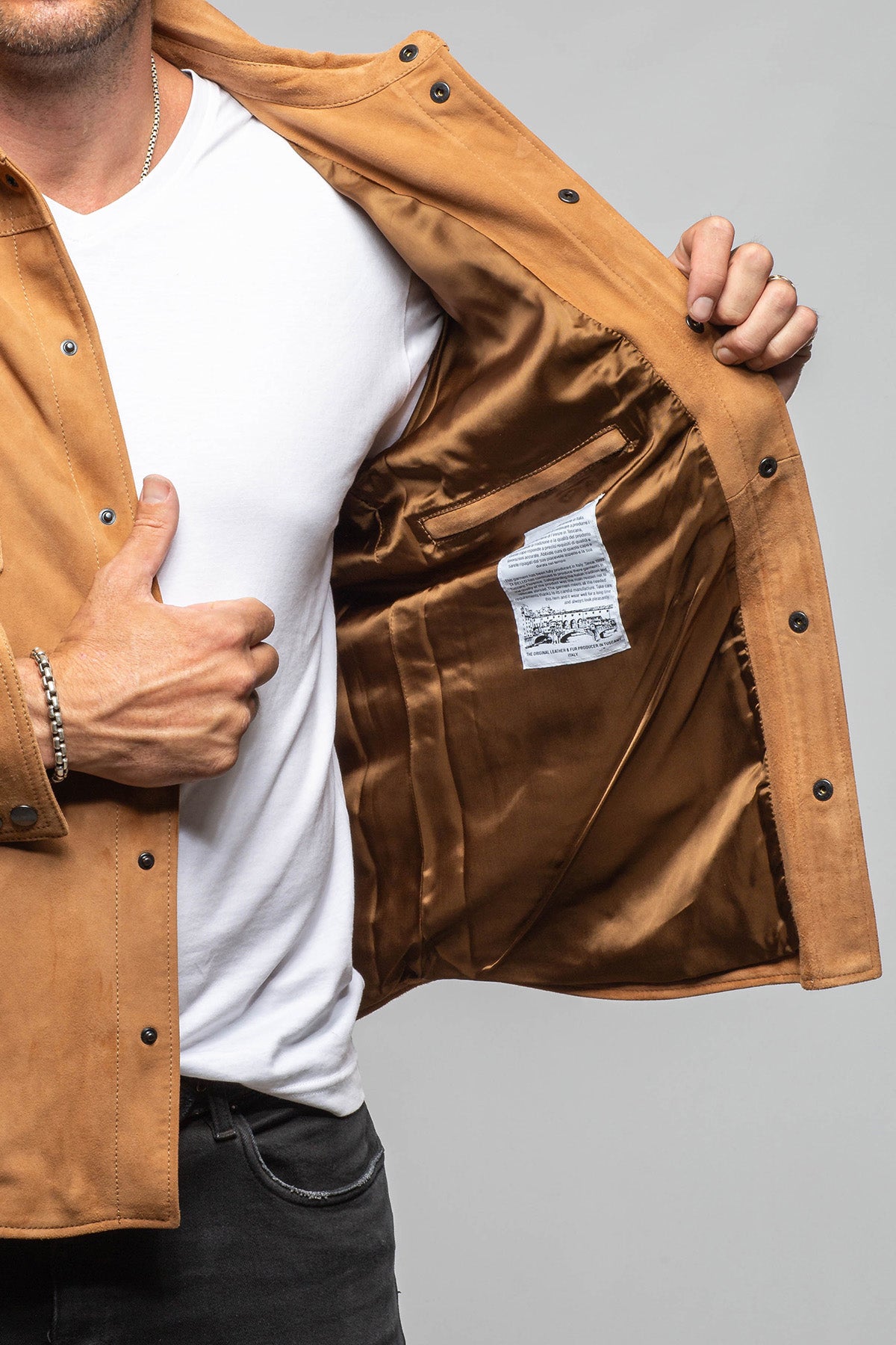 Axel's Florence Collection Salt Creek Suede Snap Shirt Samples - Mens - Outerwear - Leather