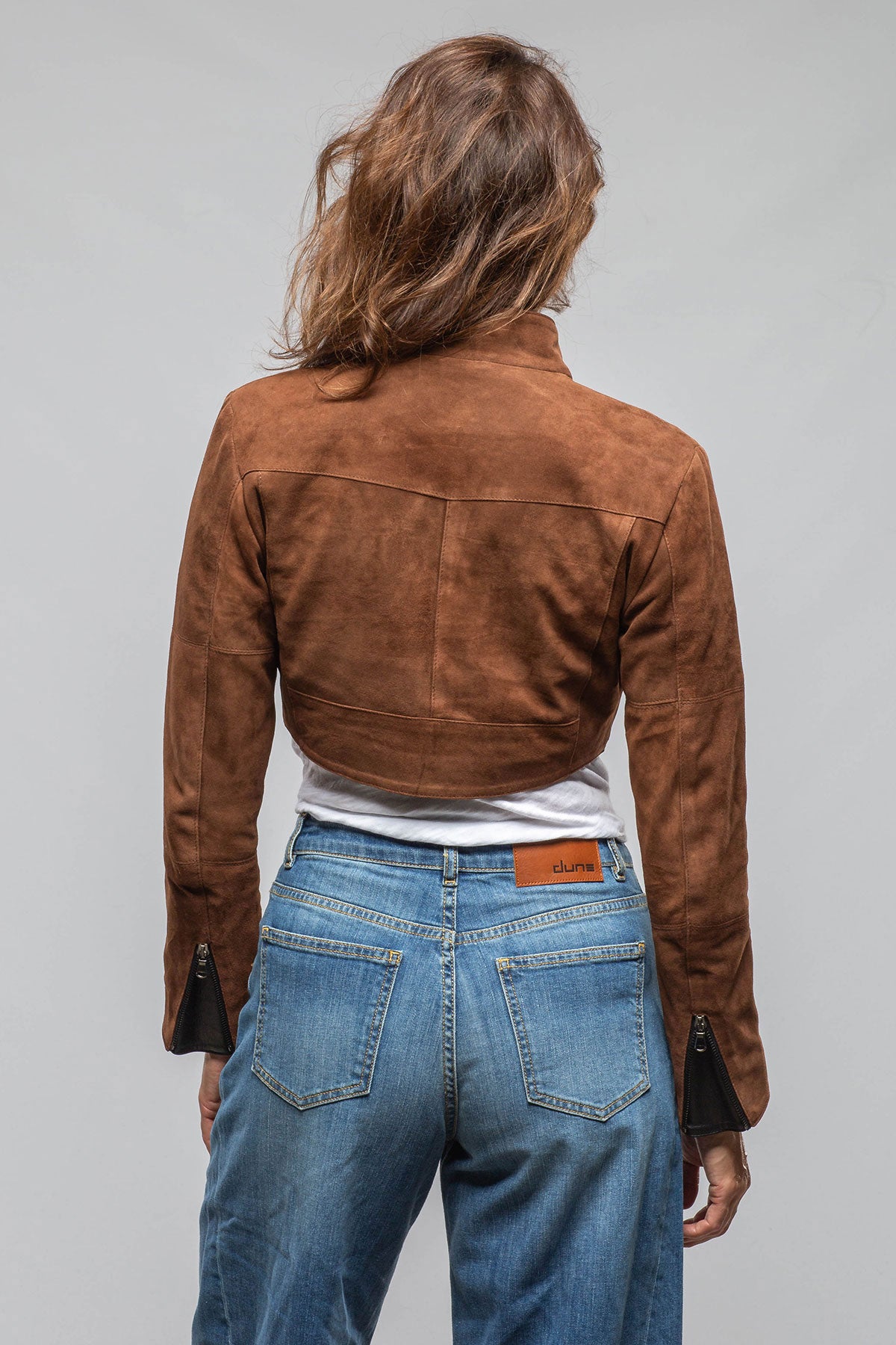 Axel's Florence Collection | Stacy Cropped Side Zip In Chestnut & Black | Ladies - Outerwear - Leather 
