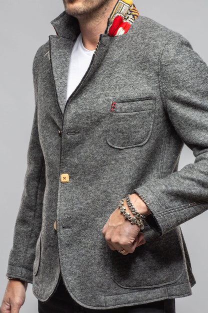 Axel's Florence Collection Stratton Knit Jacket In Dark Grey Samples - Mens - Outerwear - Cloth