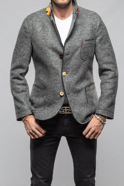 Axel's Florence Collection Stratton Knit Jacket In Dark Grey Samples - Mens - Outerwear - Cloth