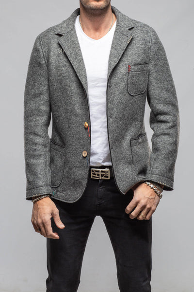 Axel's Florence Collection Stratton Knit Jacket In Dark Grey Samples - Mens - Outerwear - Cloth
