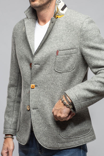 Stratton Knit Jacket In Grey | Samples - Mens - Outerwear - Cloth | Axel's Florence Collection
