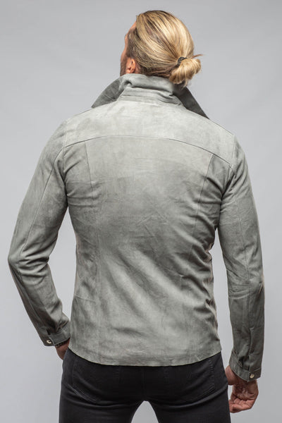Axel's Florence Collection The Don II Suede Zip Jacket In Grey Mens - Outerwear - Leather