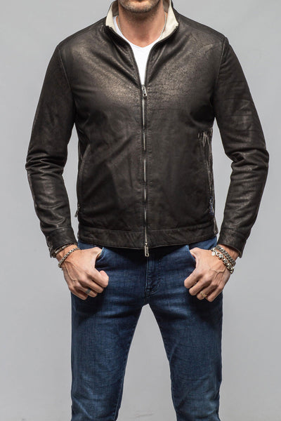 Axel's Florence Collection The Durango Suede Jacket In Black Samples - Mens - Outerwear - Leather