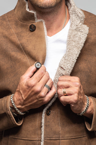 Axel's Florence Collection Thurmond Rustic Lambskin Jacket Samples - Mens - Outerwear - Leather