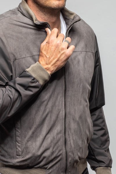 Axel's Florence Collection Townsend Hybrid Jacket In Grey Samples - Mens - Outerwear - Leather