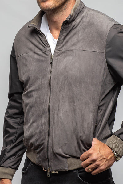 Axel's Florence Collection Townsend Hybrid Jacket In Grey Samples - Mens - Outerwear - Leather