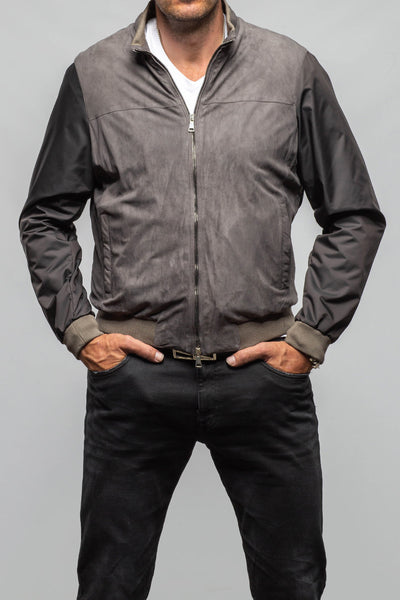 Axel's Florence Collection Townsend Hybrid Jacket In Grey Samples - Mens - Outerwear - Leather