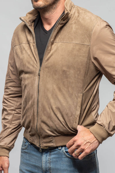 Townsend Hybrid Jacket In Stone | Samples - Mens - Outerwear - Leather | Axel's Florence Collection