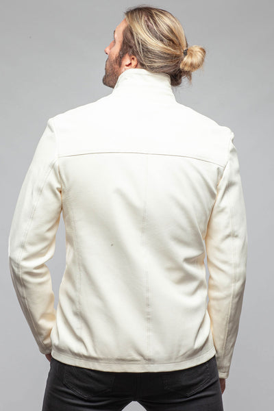 Axel's Florence Collection Venice Deerskin Jacket In White Mens - Outerwear - Leather