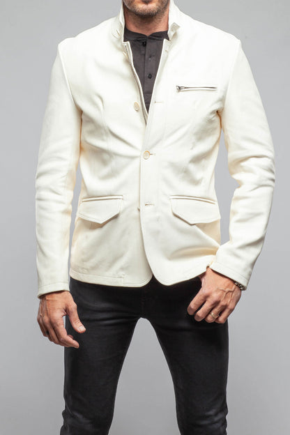 Axel's Florence Collection Venice Deerskin Jacket In White Mens - Outerwear - Leather
