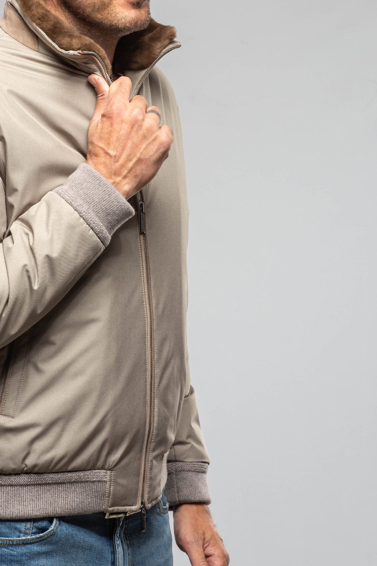 Axel's Florence Collection Verona Technical Softshell Jacket in Taupe Samples - Mens - Outerwear - Cloth