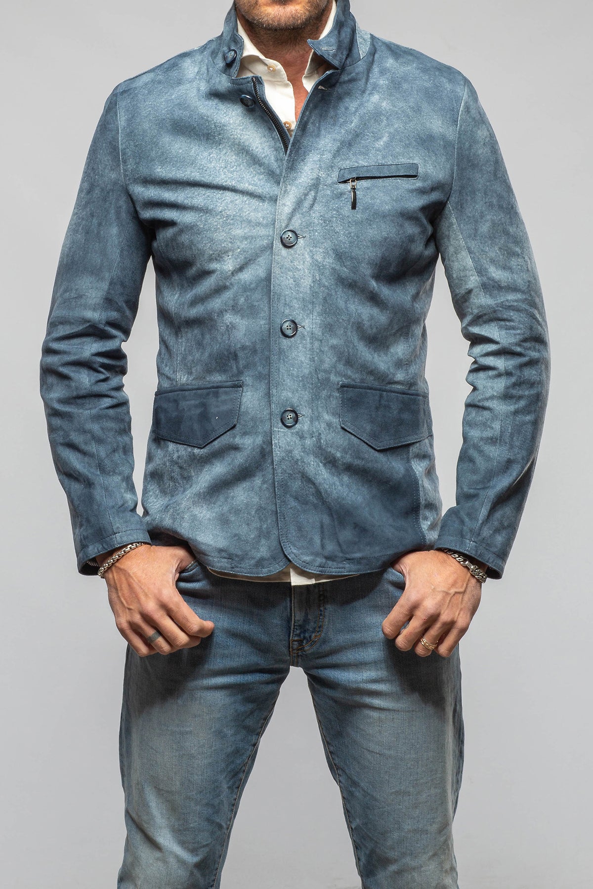 Axel's Florence Collection Walhalla Lambskin Suede Blazer Samples - Mens - Outerwear - Leather