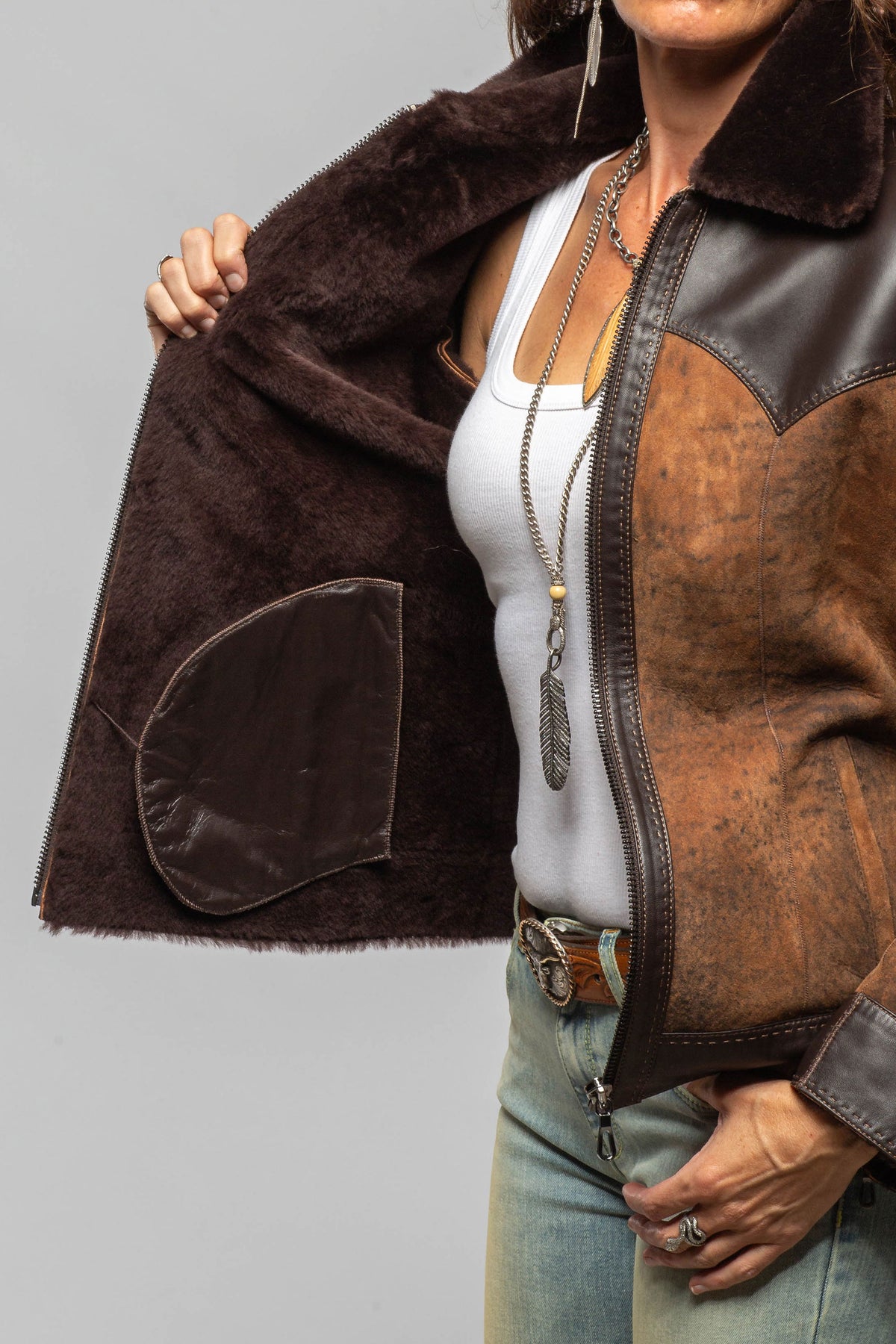 Axel's Florence Collection Wildwood Merino Shearling Jacket Samples - Ladies - Outerwear - Shearling
