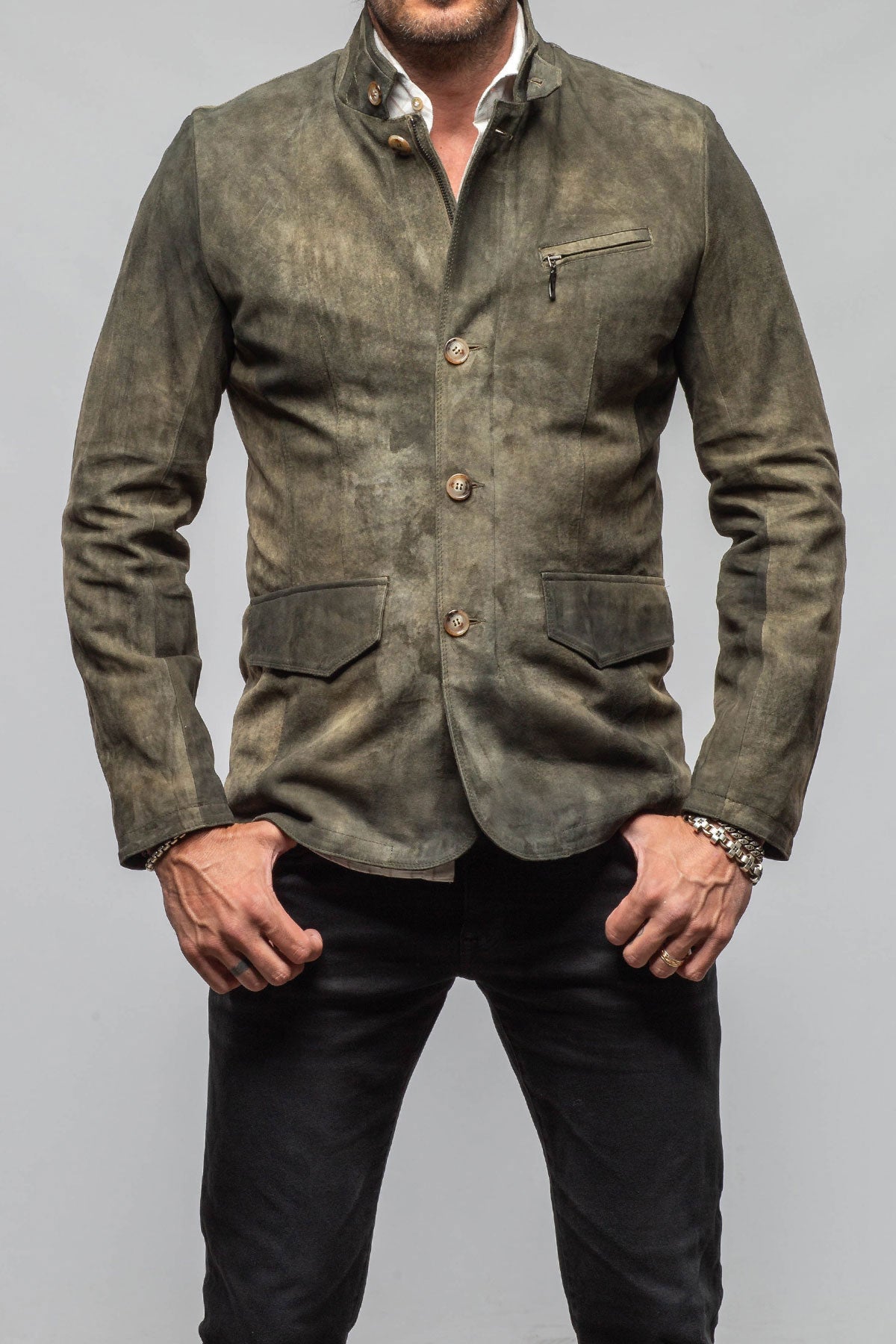 Axel's Florence Collection Wilhelm Suede Blazer Samples - Mens - Outerwear - Cloth