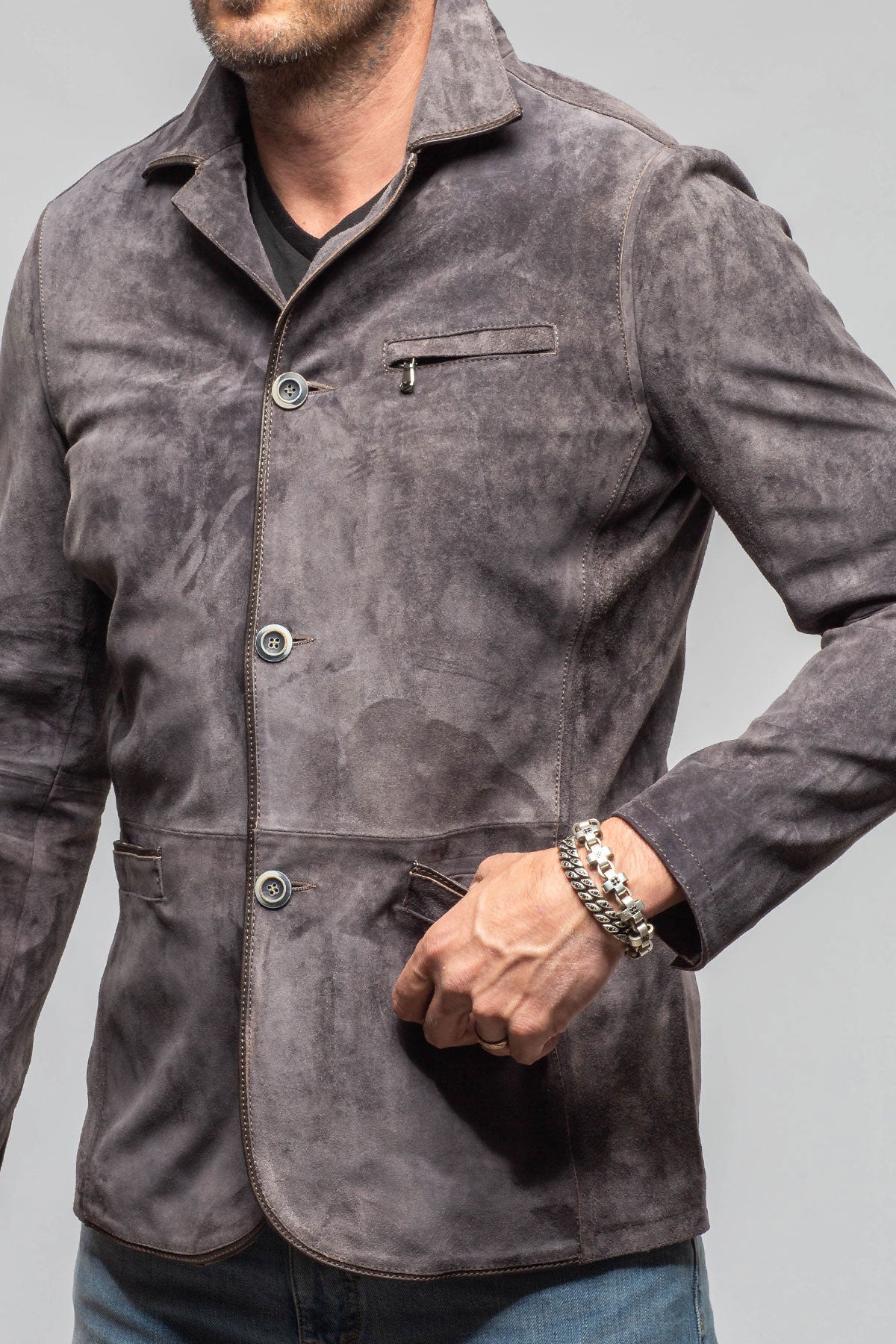 Axel's Florence Collection Wilhelm Suede Blazer Samples - Mens - Outerwear - Leather
