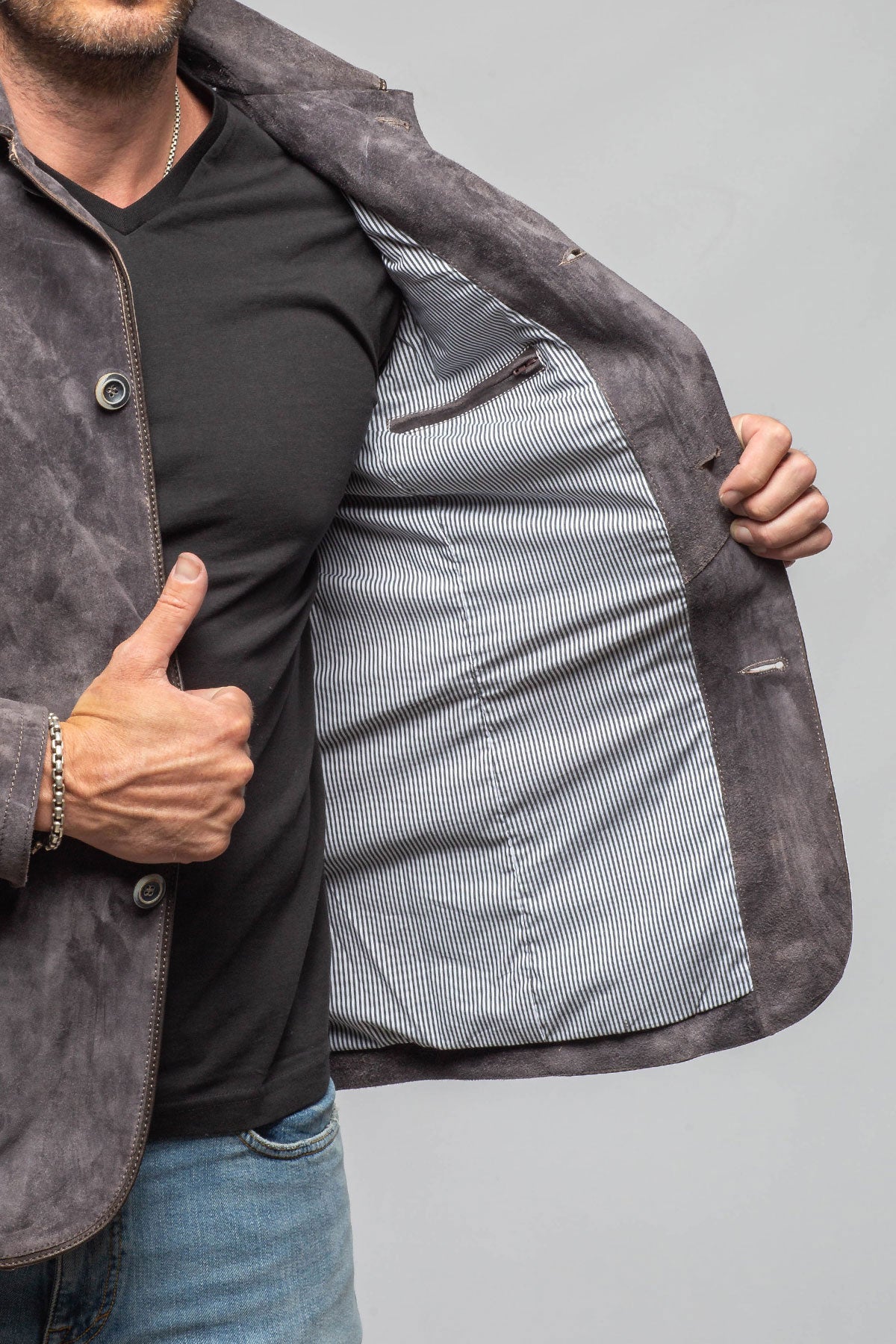 Axel's Florence Collection Wilhelm Suede Blazer Samples - Mens - Outerwear - Leather