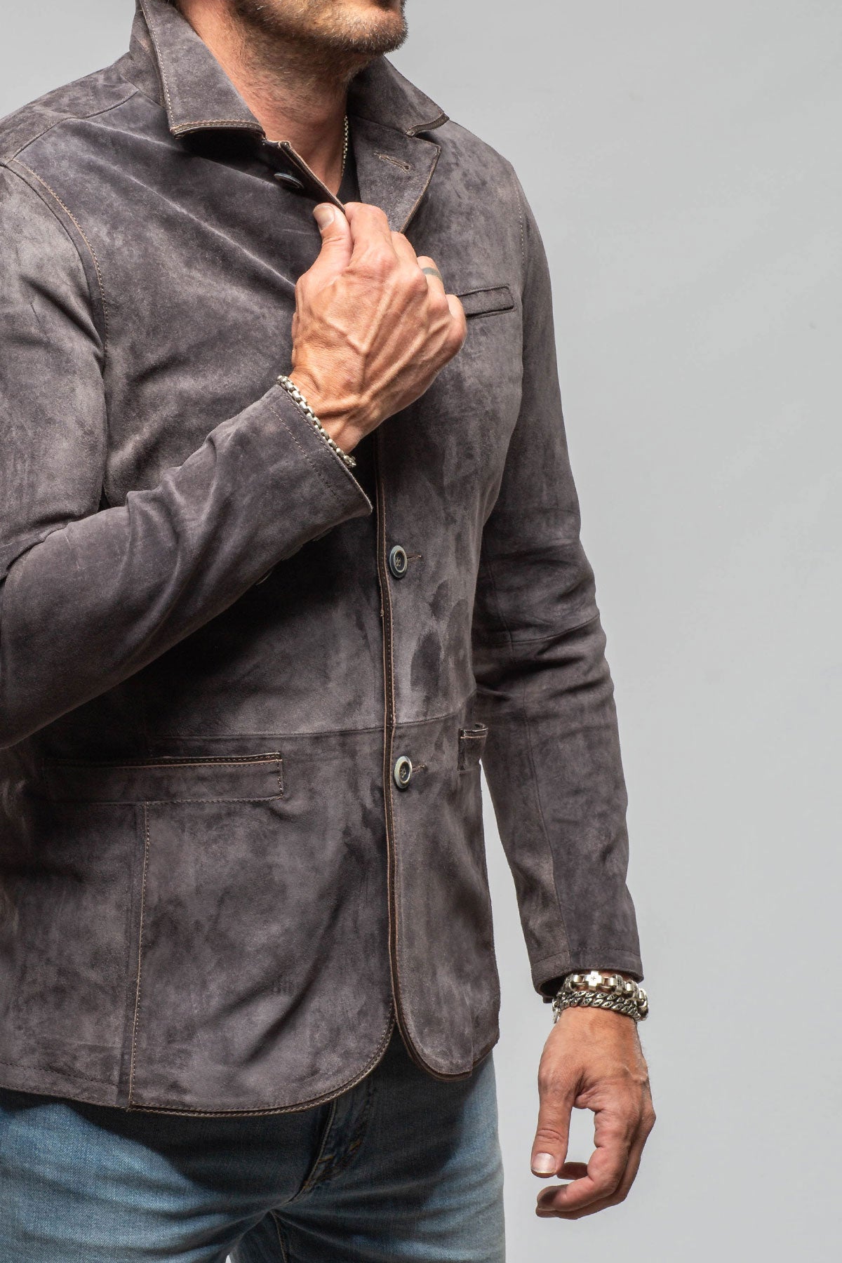 Axel's Florence Collection Wilhelm Suede Blazer Samples - Mens - Outerwear - Leather