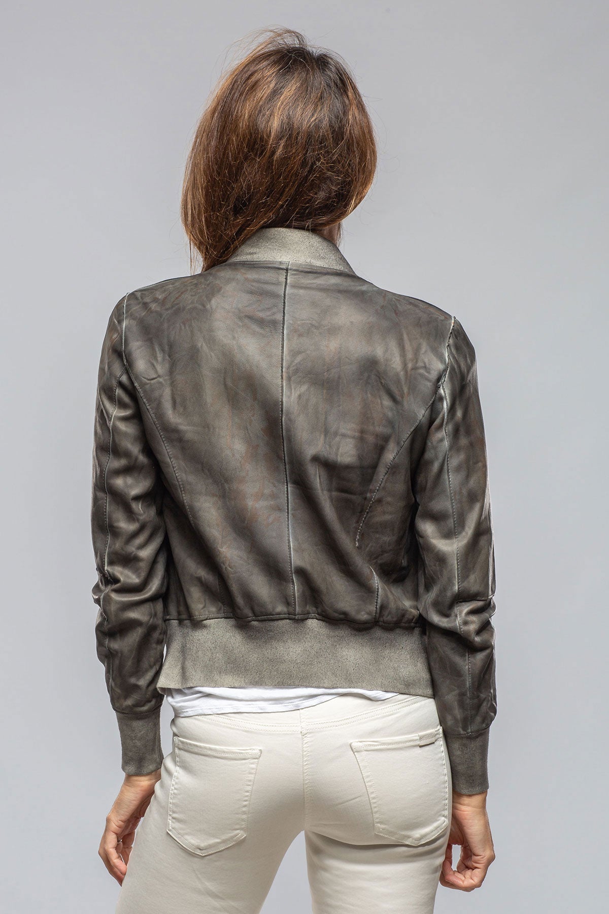 Mila Lightweight Leather Jacket In Storm | Ladies - Outerwear - Leather | Axel's