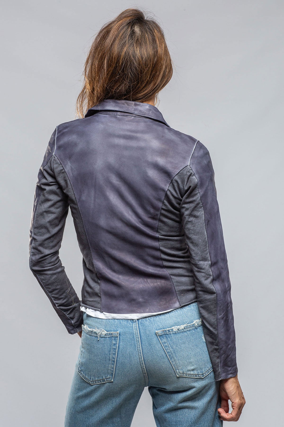 Axel's Natalia Lightweight Leather Jacket In Deep Blue Ladies - Outerwear - Leather