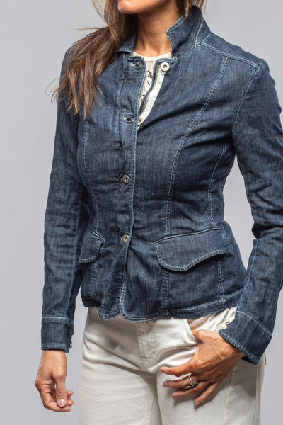 Axel's Premium Denim Evelyn Chambray Blazer In Midnight Ladies - Outerwear - Lightweight