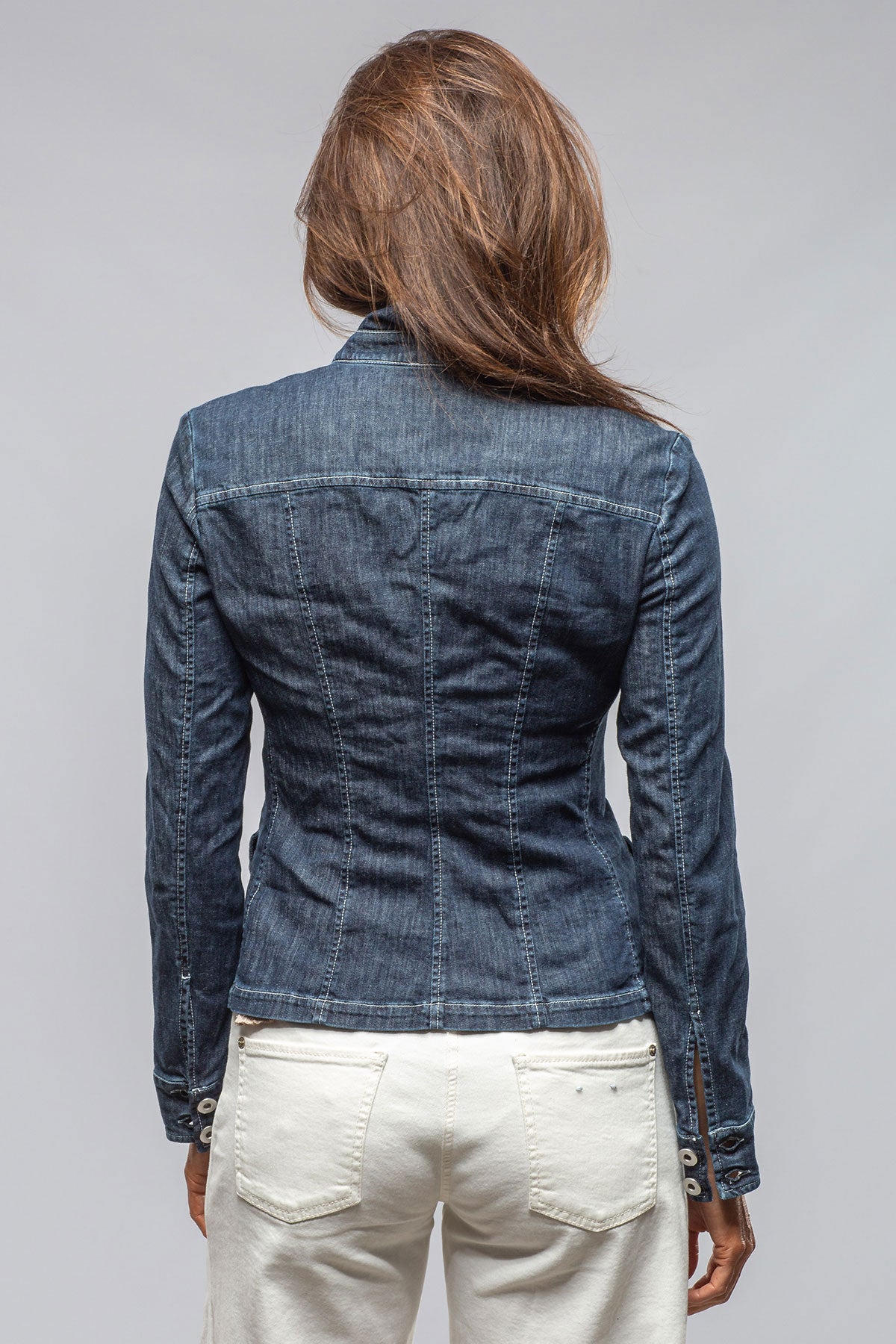 Axel's Premium Denim Evelyn Chambray Blazer In Midnight Ladies - Outerwear - Lightweight