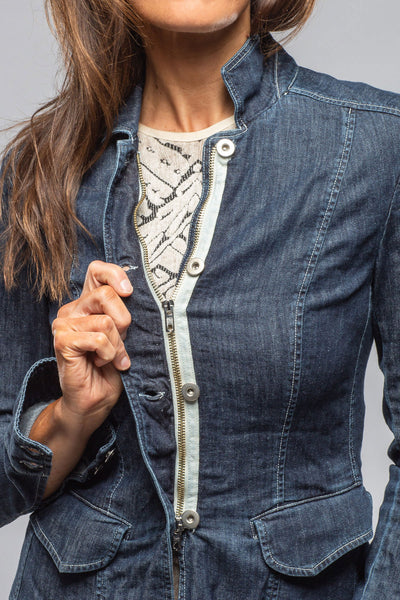 Axel's Premium Denim Evelyn Chambray Blazer In Midnight Ladies - Outerwear - Lightweight