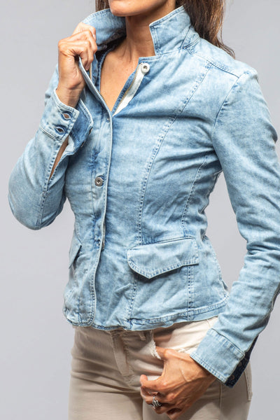 Axel's Premium Denim | Evelyn Chambray Blazer In Oyster Blue | Ladies - Outerwear - Lightweight 