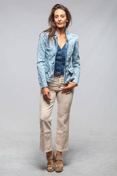 Axel's Premium Denim | Evelyn Chambray Blazer In Oyster Blue | Ladies - Outerwear - Lightweight 