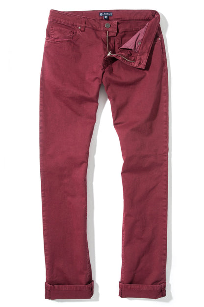 Axel's Premium Denim Flagstaff Stretch Cotton Twill in Bordeaux Mens - Pants - 5 Pocket