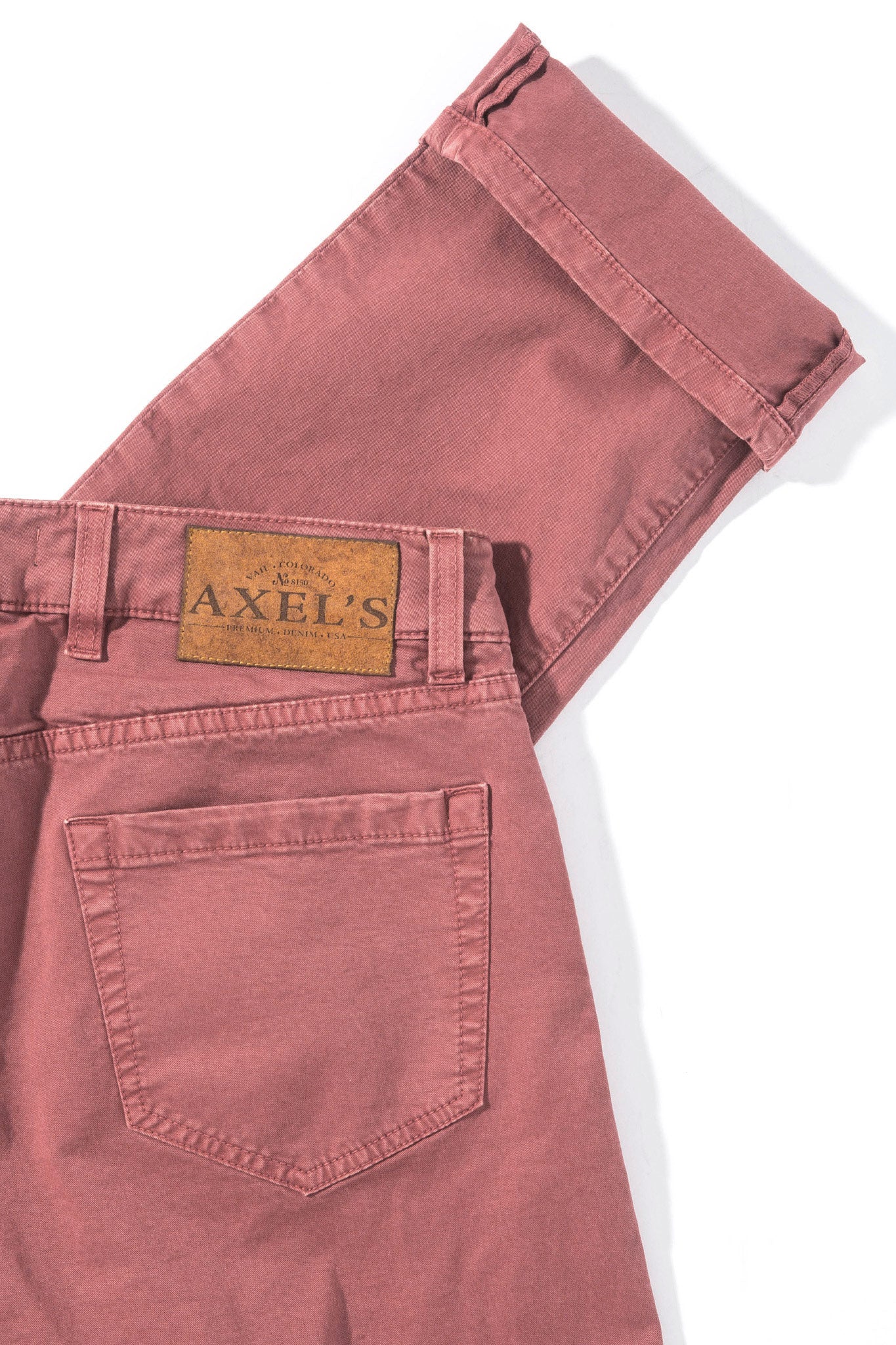 Axel's Premium Denim Flagstaff Stretch Cotton Twill in Lampone Mens - Pants - 5 Pocket
