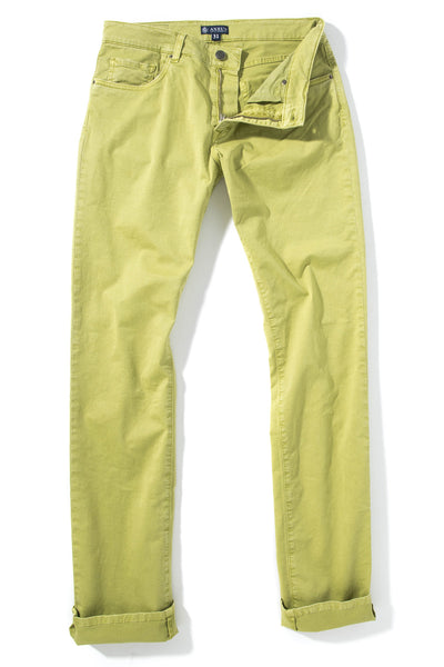 Axel's Premium Denim Flagstaff Stretch Cotton Twill in Lime Mens - Pants - 5 Pocket