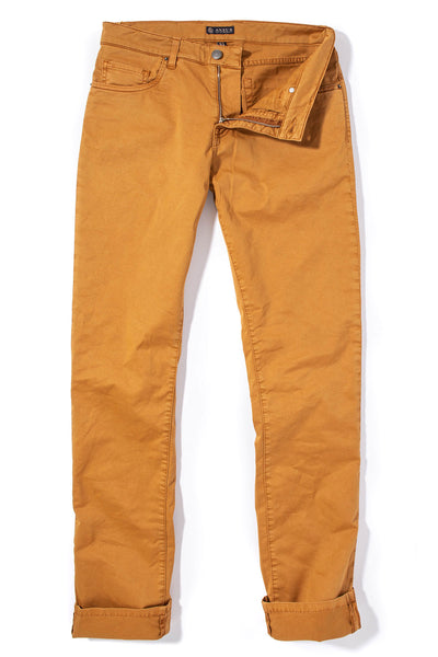 Axel's Premium Denim Flagstaff Stretch Cotton Twill in Ochra Mens - Pants - 5 Pocket