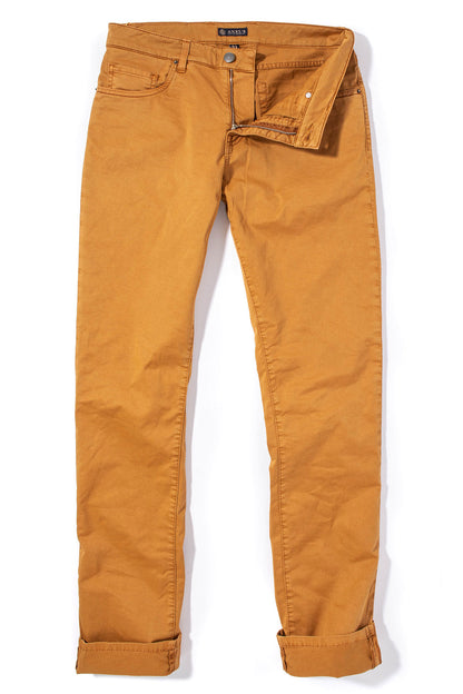 Axel's Premium Denim Flagstaff Stretch Cotton Twill in Ochra Mens - Pants - 5 Pocket