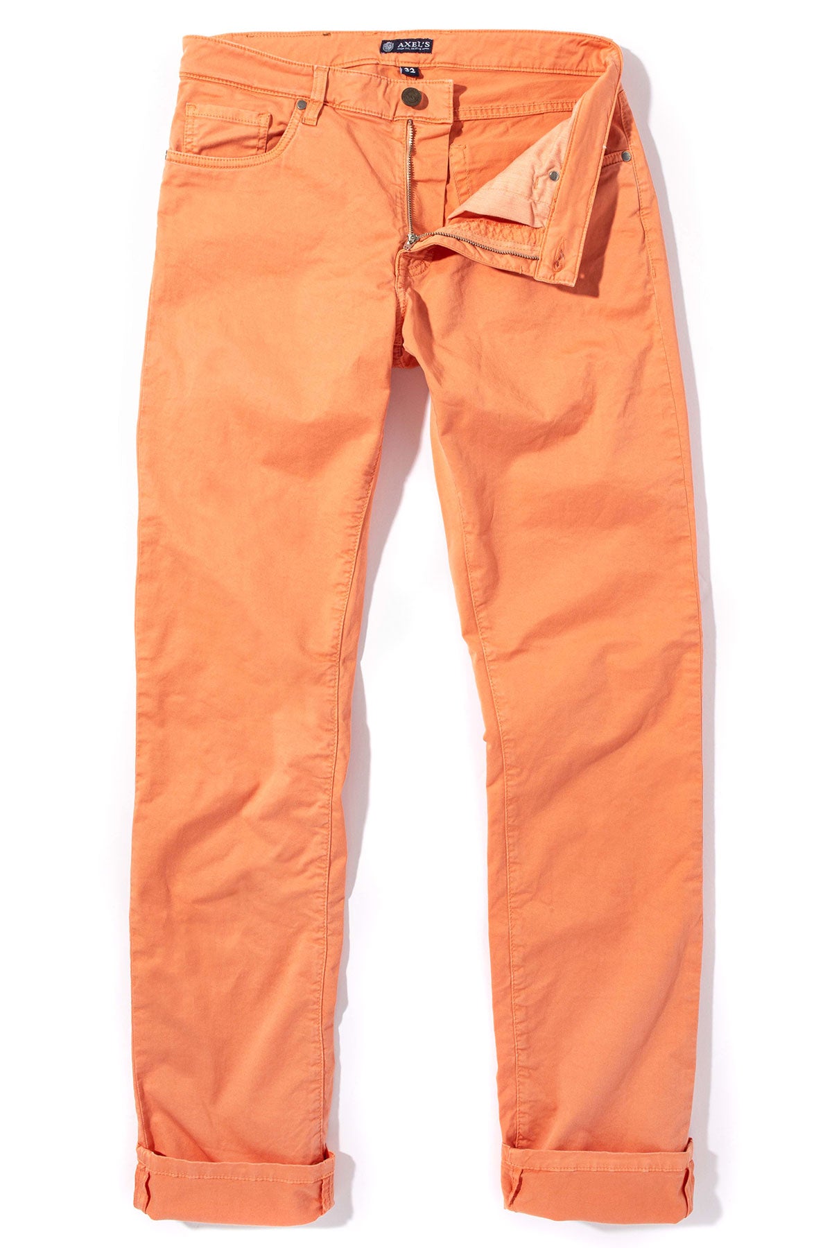 Axel's Premium Denim Flagstaff Stretch Cotton Twill in Tangerine Mens - Pants - 5 Pocket