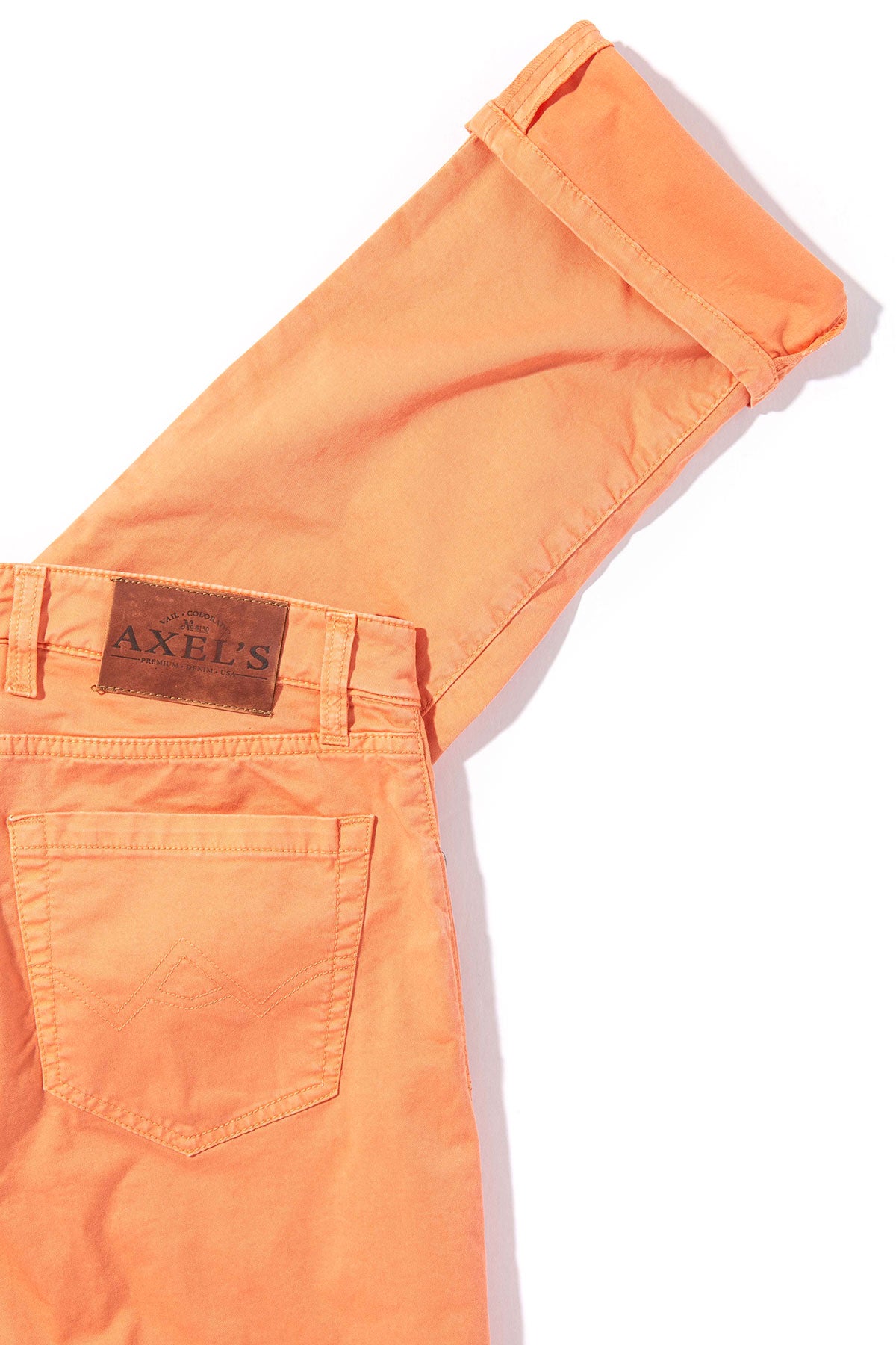 Axel's Premium Denim Flagstaff Stretch Cotton Twill in Tangerine Mens - Pants - 5 Pocket