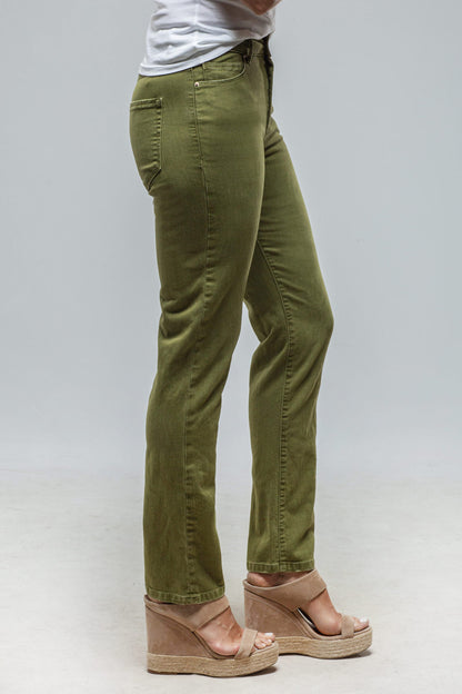 Axel's Premium Denim Jonesy Straight Cropped Jean In Avocado Ladies - Pants - Jeans