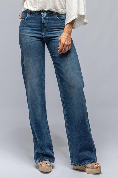 Axel's Premium Denim Martina High Rise Wide Leg Jean In Mid Blue Ladies - Pants - Jeans