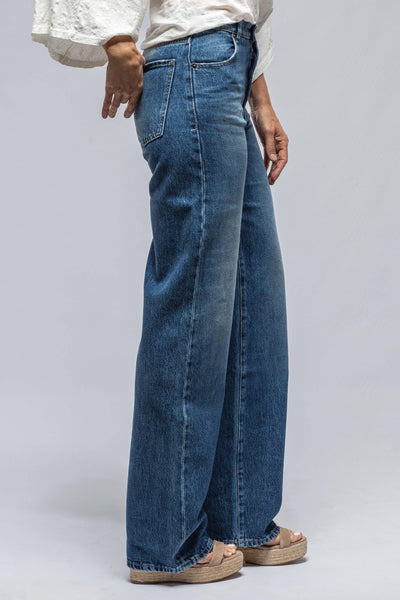 Axel's Premium Denim Martina High Rise Wide Leg Jean In Mid Blue Ladies - Pants - Jeans
