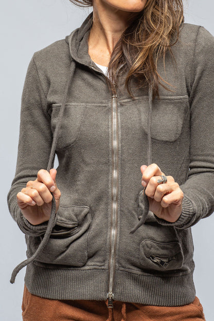 Axel's Premium Denim Pari Hoodie In Grey Ladies - Tops