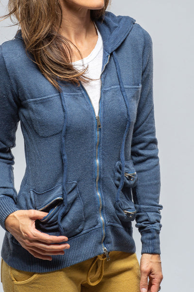Axel's Premium Denim Pari Hoodie In Navy Ladies - Tops