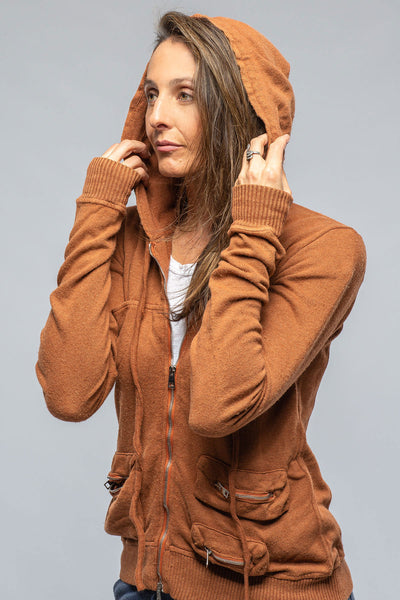 Axel's Premium Denim Pari Hoodie In Rust Ladies - Tops