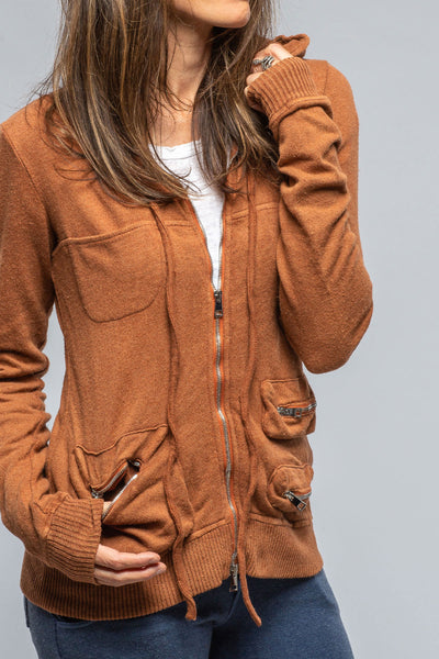 Axel's Premium Denim Pari Hoodie In Rust Ladies - Tops