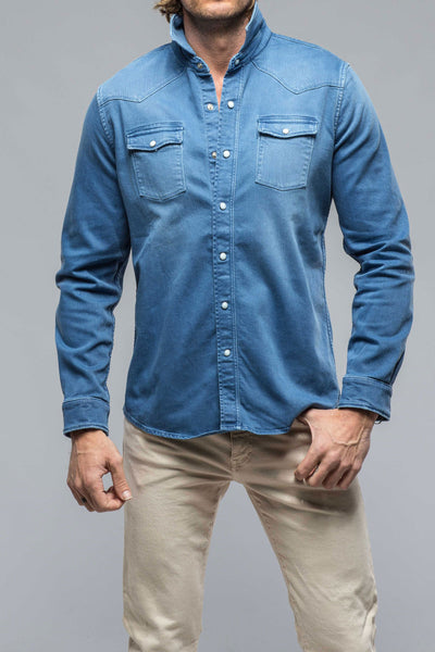 Ranger Colored Denim Snap Shirt In Olympic Blue | Mens - Snap Shirts | Axel's Premium Denim
