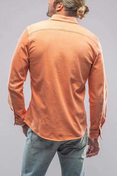 Ranger Colored Denim Snap Shirt In Tangerine | Mens - Snap Shirts | Axel's Premium Denim