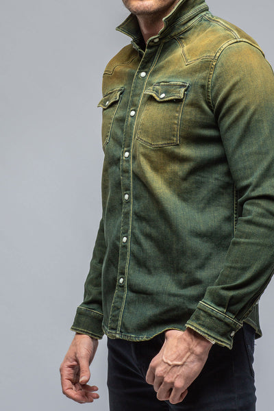 Roper Over-Dyed Western Snap Shirt In Ocra | Mens - Snap Shirts | Axel's Premium Denim