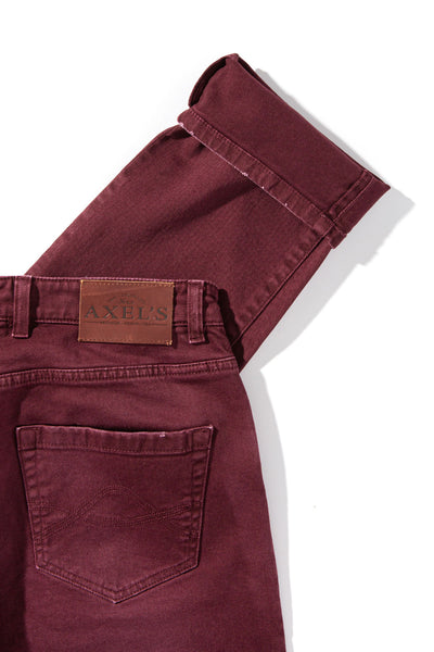 Axel's Premium Denim | Silverton Worn-In Slim Straight Denim In Bordeaux | Mens - Pants - 5 Pocket 